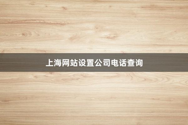 上海网站设置公司电话查询