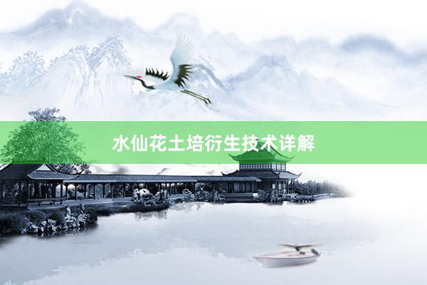 水仙花土培衍生技术详解